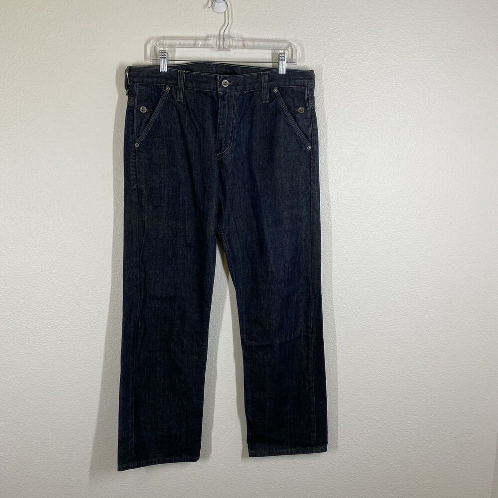 Levis 569 Jeans Mens 33x32 Blue Denim Loose Straight Zip Back Pockets Y2k